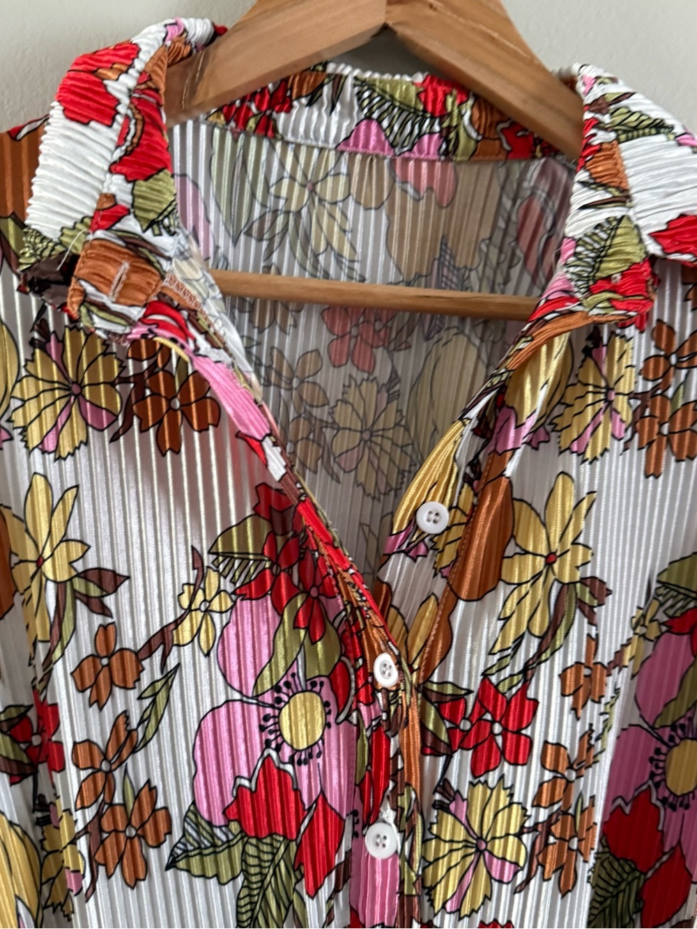 Floral Tie-Waist Long Sleeve Dress - Red Multi - Picture 4 of 9